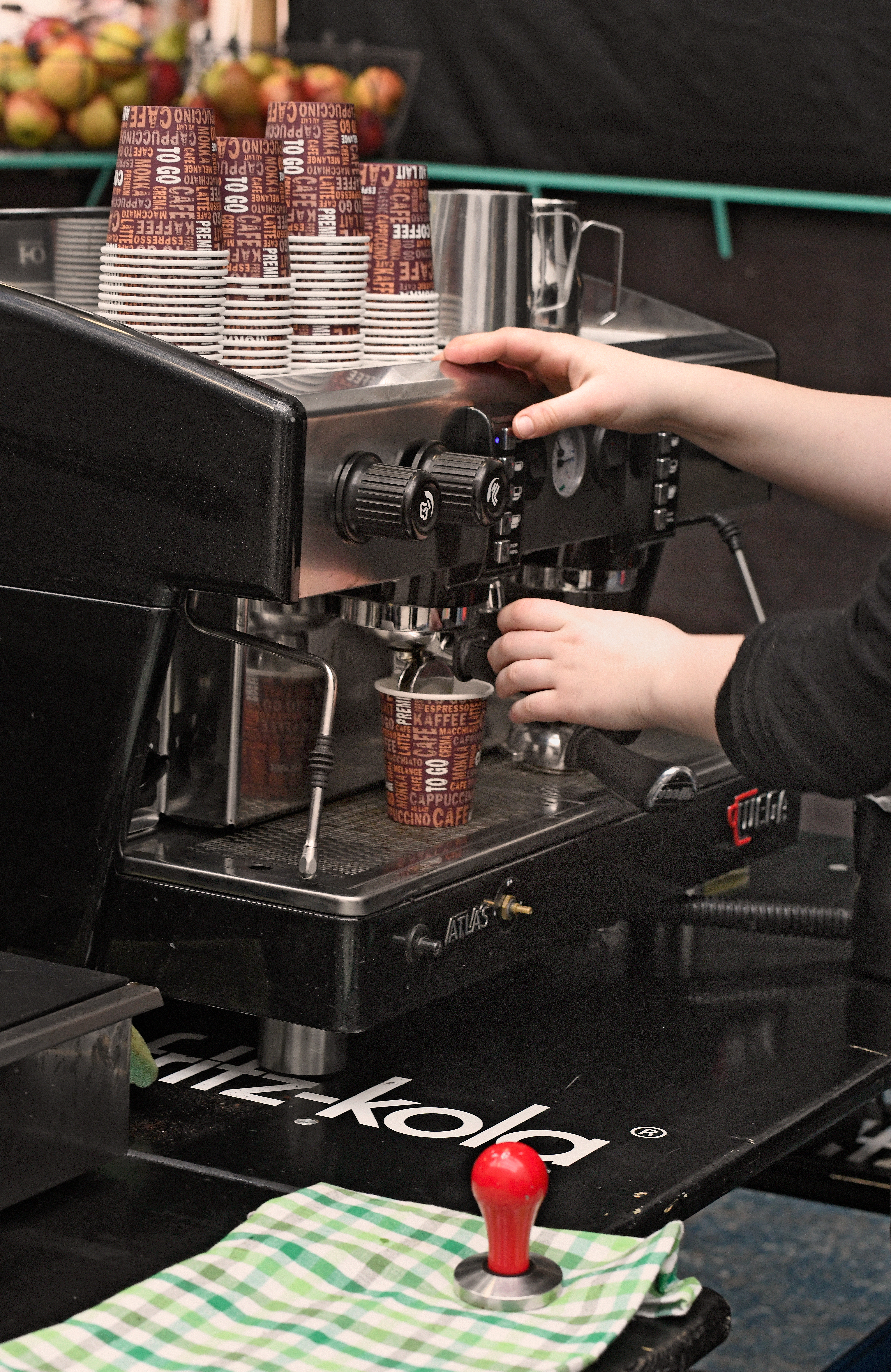 Espresso to go an der Kaffeebar